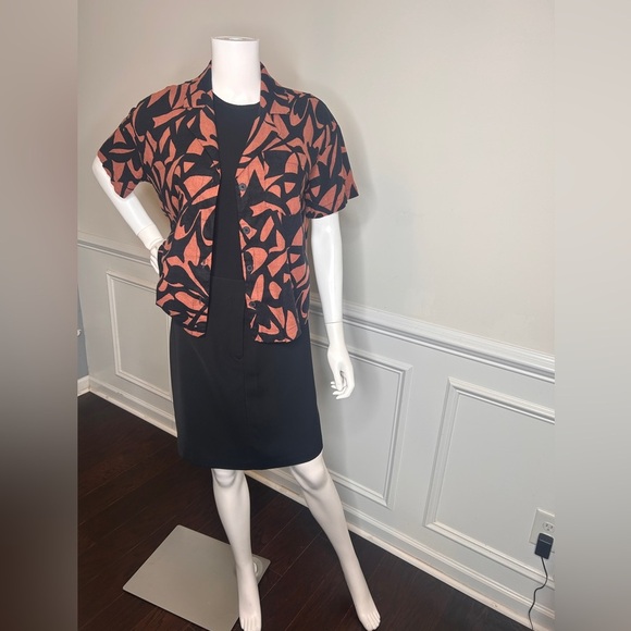 Women's Linen Short Sleeve Button Down Camp Shirt- A New Day Floral - Picture 3 of 14